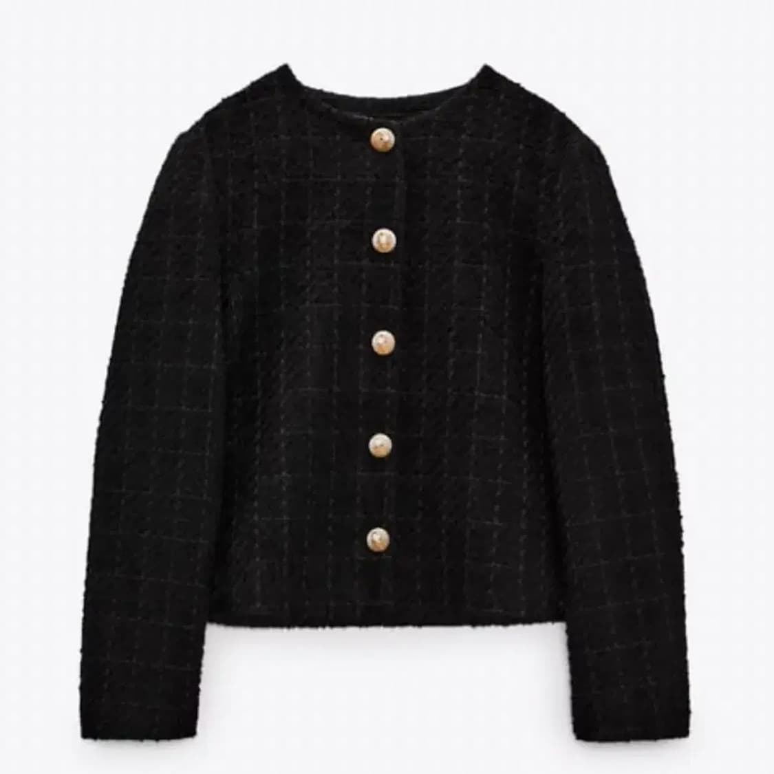 ZARA 자라 블랙 트위드 자켓 M 상품이미지1