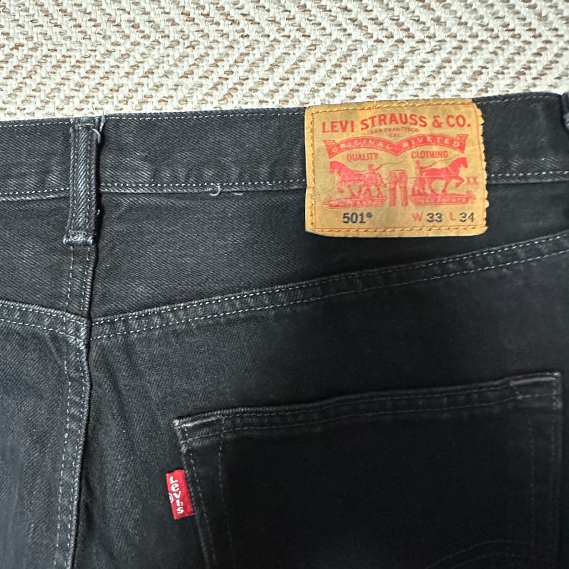 LEVI'S 501 black denim jeans work pants 상품이미지3