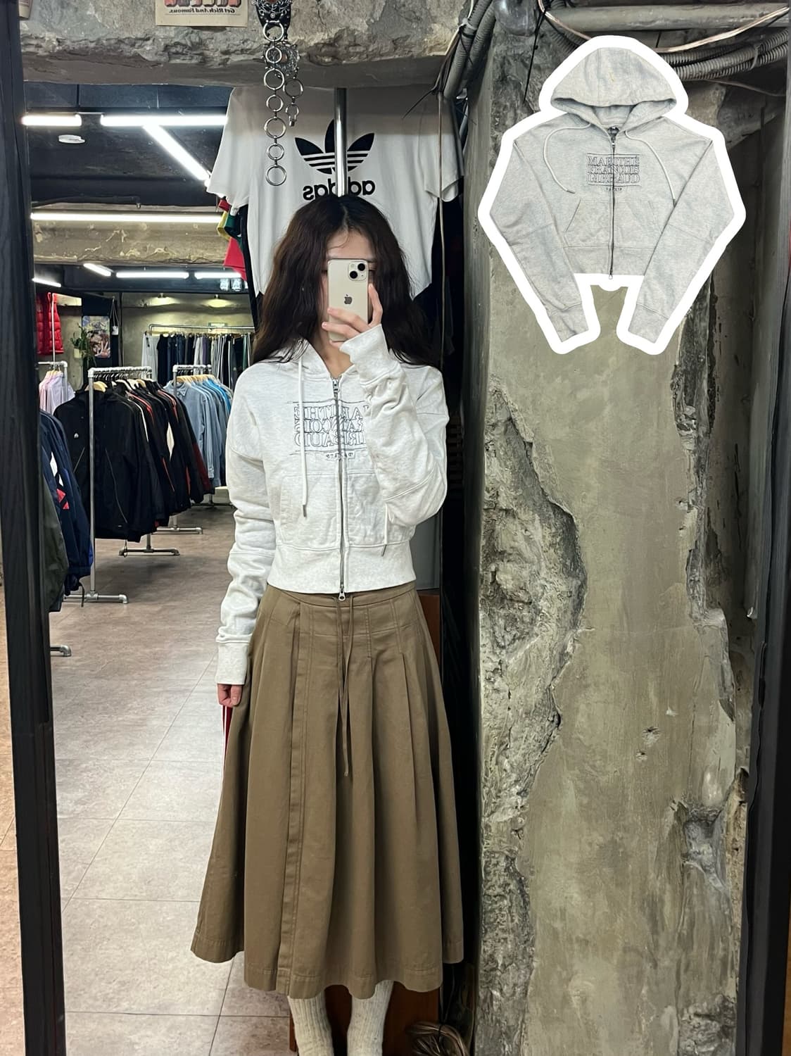 마르떼 프랑소와저버 크롭 투웨이 후드집업 그레이 S #csz2488 상품이미지1