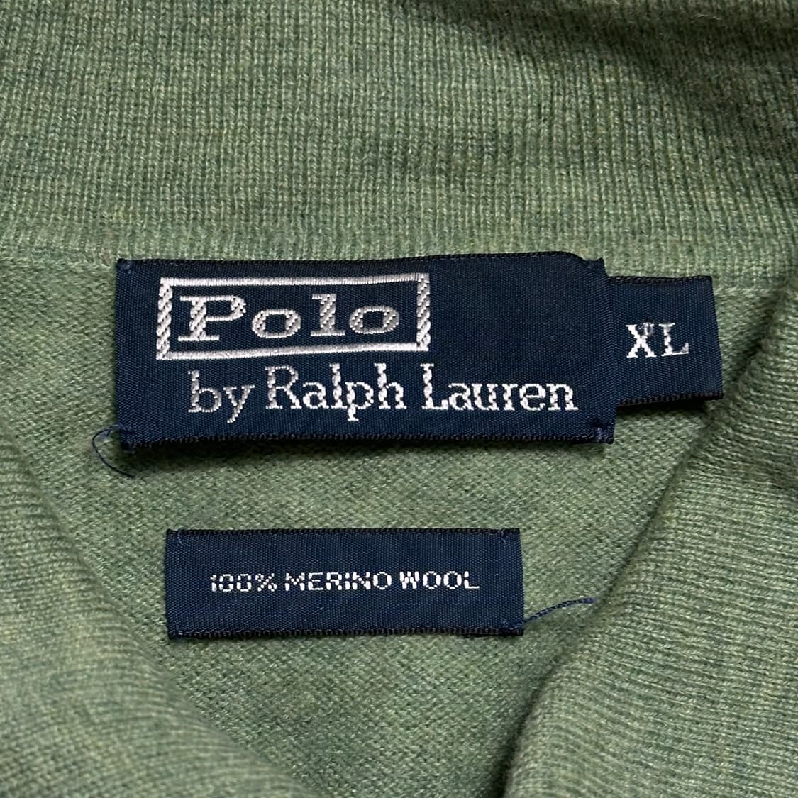 XL 폴로랄프로렌 라이트 그린 메리노 울 카라 니트  상품이미지4