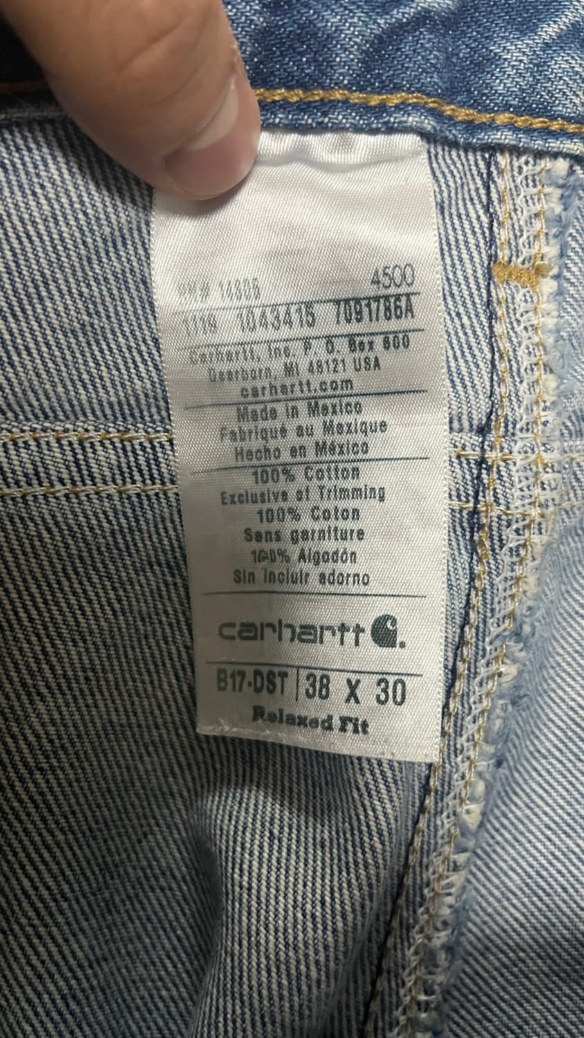 칼하트 릴렉스드 핏 데님팬츠 38X30 상품이미지4