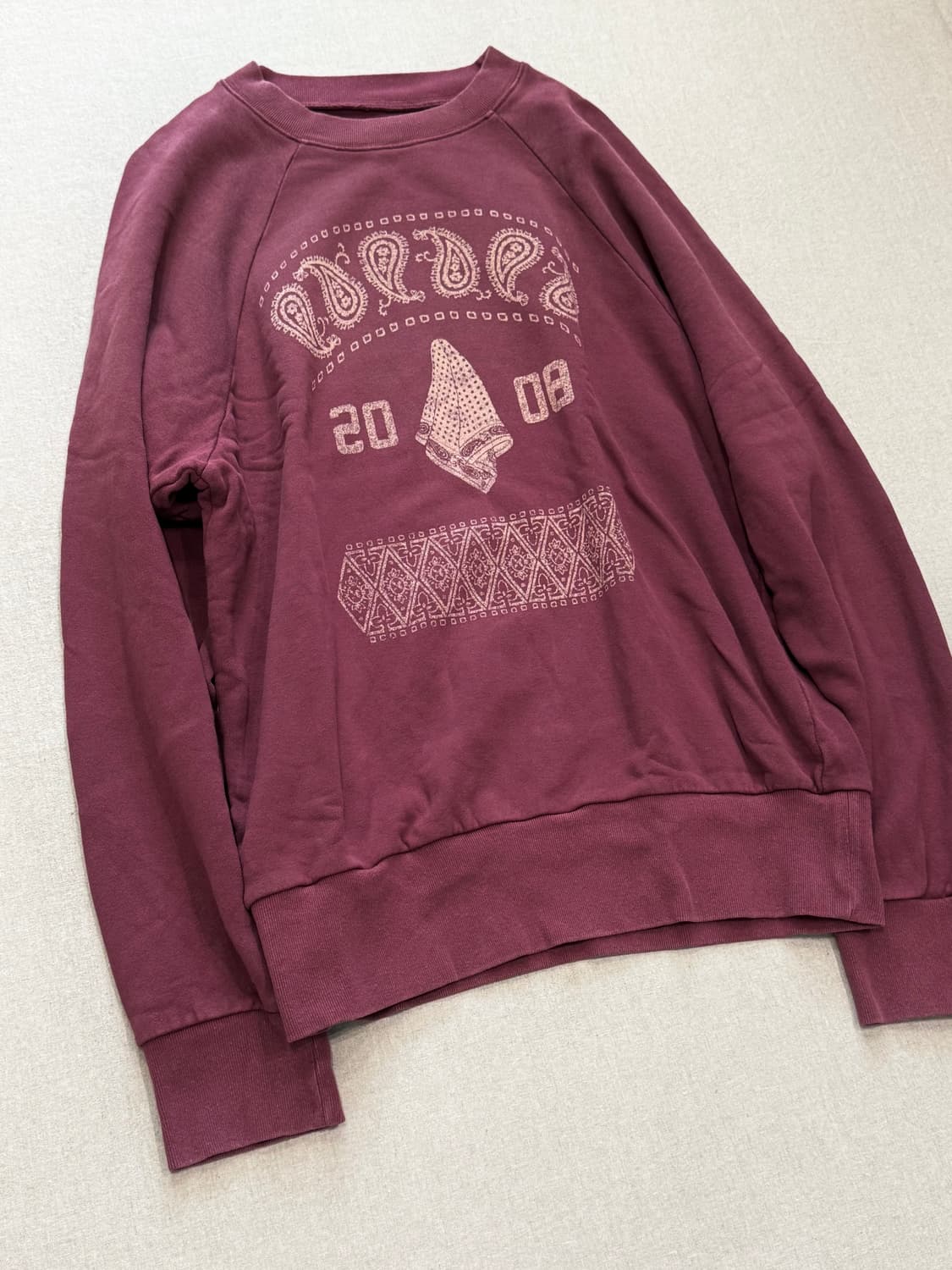 캐피탈 20aw 페이즐리 워시드 보르도 스웻셔츠 상품이미지4