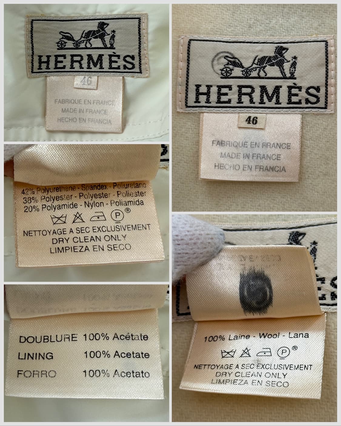 Hermes White Nylon Wool Lined Coat 상품이미지8