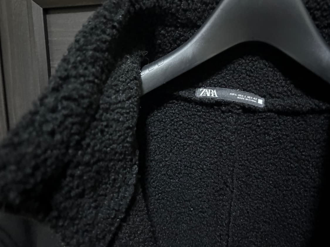 자라 맨즈 블랙 스웨이드 무스탕 자켓 블랙 뽀글이 점퍼 상품이미지4