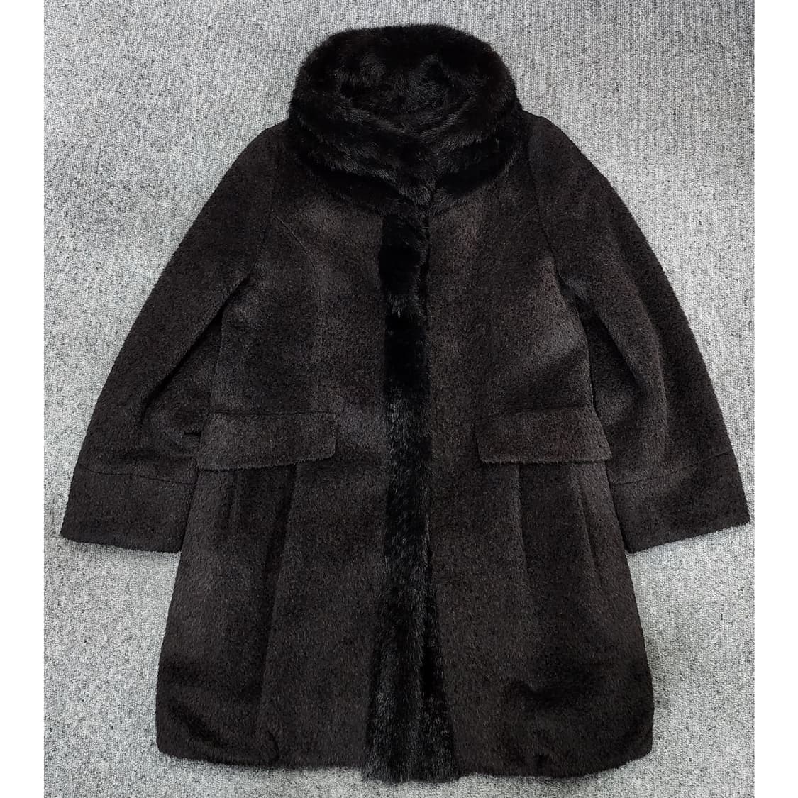  수리알파카 밍크 퍼 카라 빈티지 코트 상품이미지1