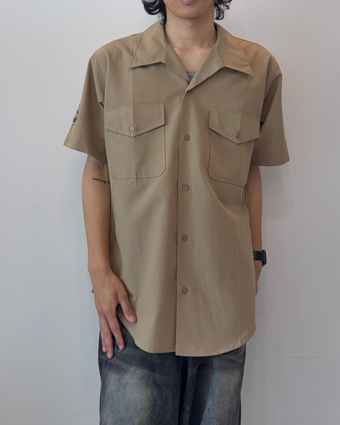 70s U.S.M.C. Military  카키 반팔 셔츠 상품이미지7