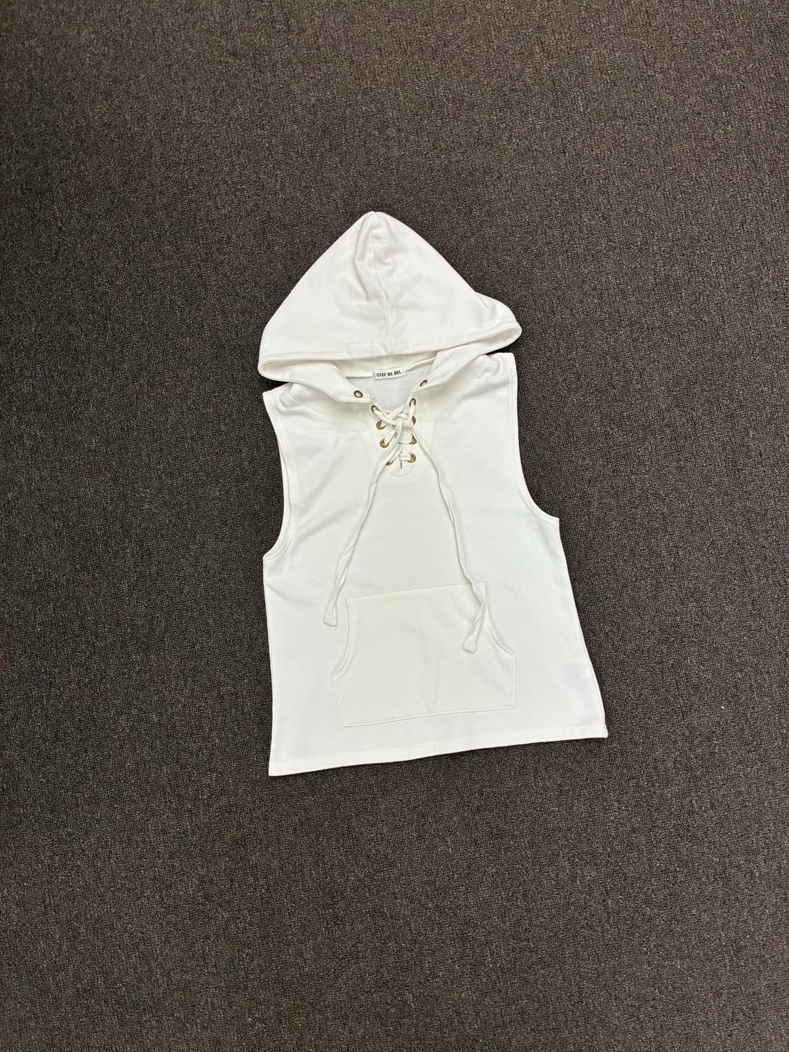M)Clef de Sol 빈티지 여성 레이스업 후드 나시 상품이미지2