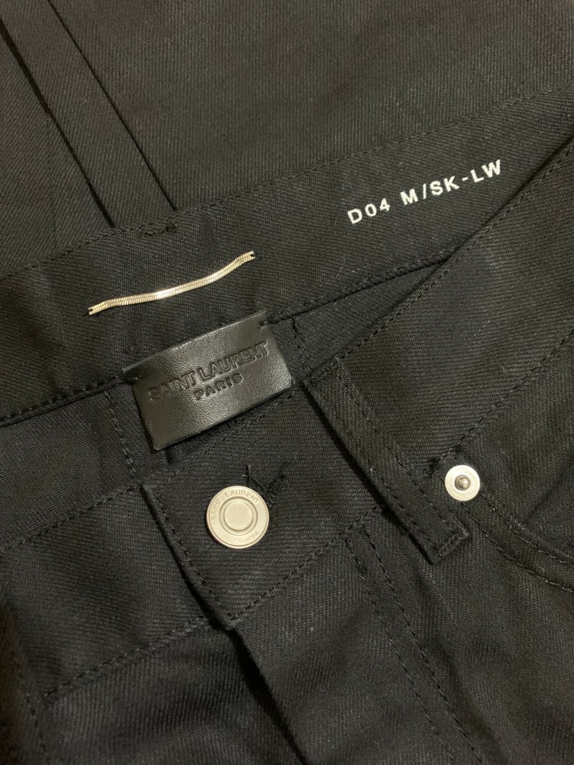 생로랑 /레더 패널 모터 바이커 데님 진 팬츠/ 30 상품이미지7