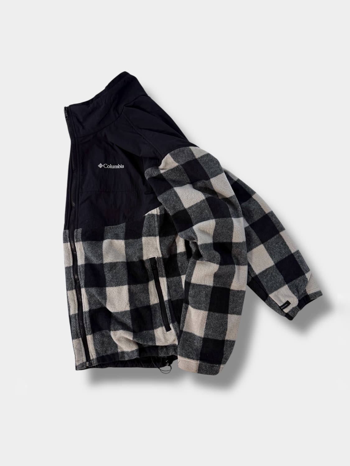 컬럼비아 90‘s 오버핏 체크패턴 폴리 블럭 플리스 자켓 상품이미지1