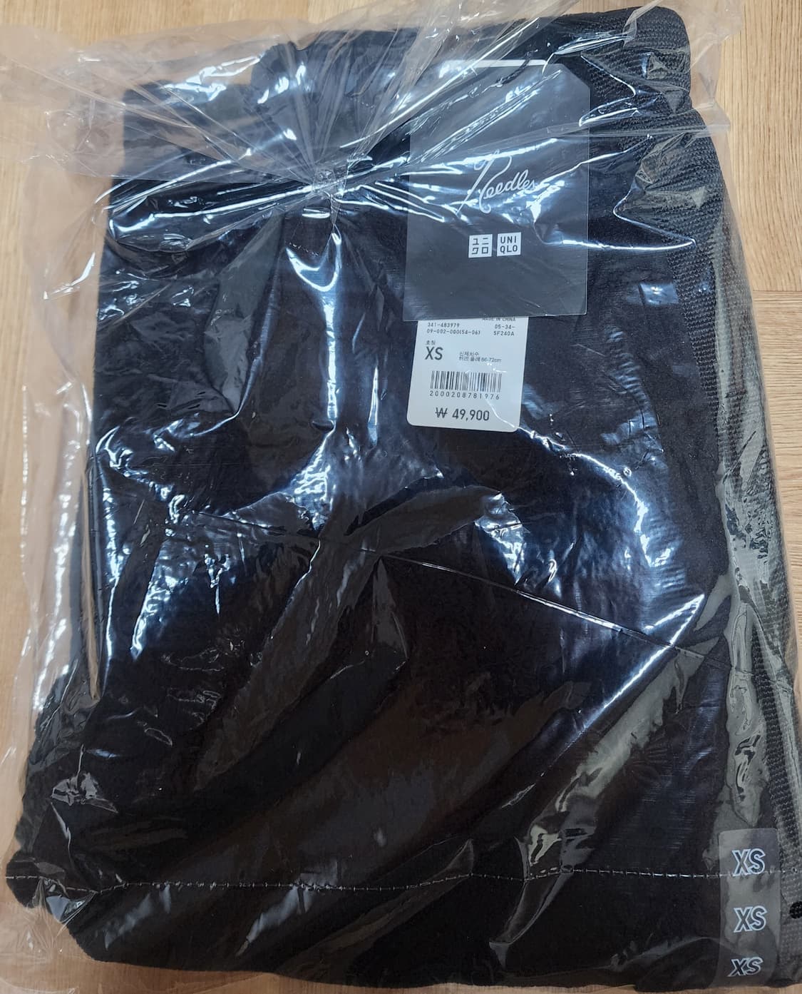 [XS] 유니클로 니들스 플리스 와이드팬츠 블랙 상품이미지3