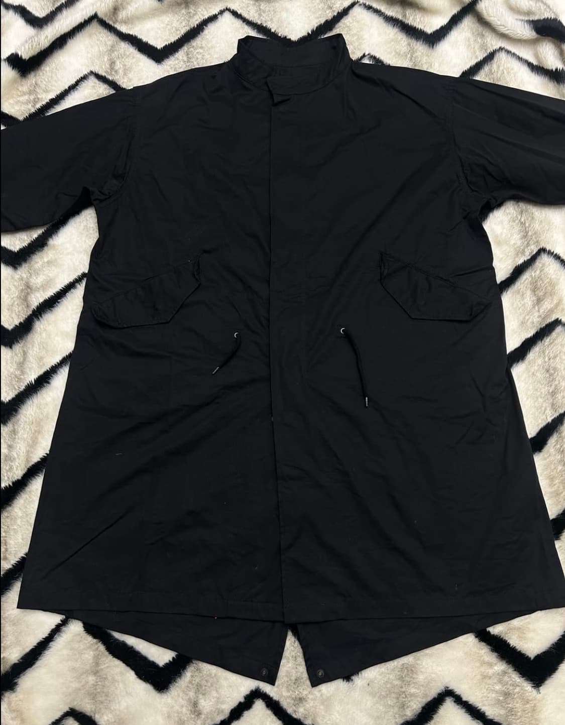 파르티멘토 블랙 피쉬테일 야상 코트 자켓 상품이미지2