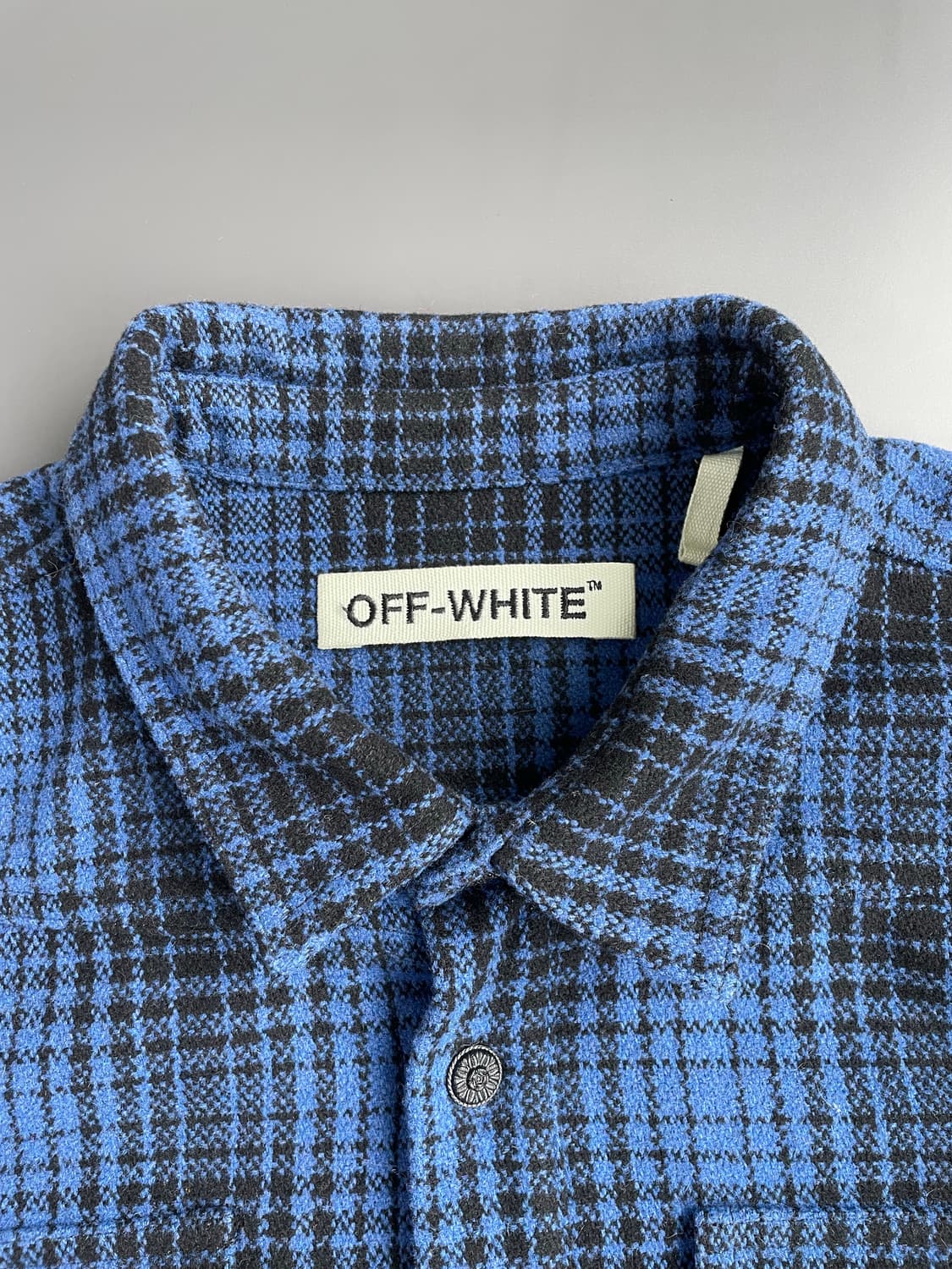 [L] 오프화이트 플란넬 체크 타탄 셔츠 상품이미지7