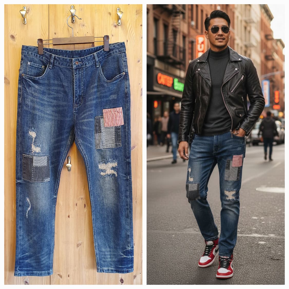 (새상품)36.Sanchvil 패치워크 청바지  상품이미지1