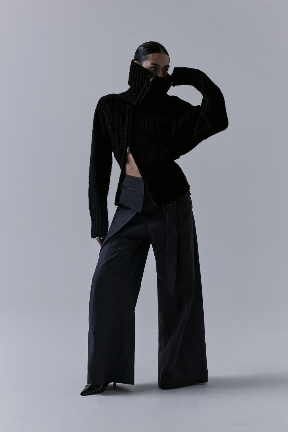 트리밍버드 투웨이 오프숄더 니트 집업 상품이미지3