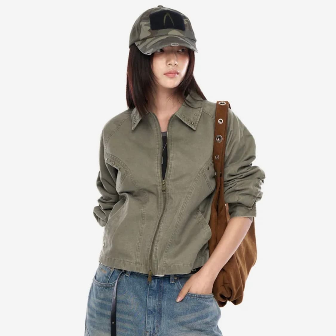 아캄(AAKAM) 카키 코튼 자켓 1 size 상품이미지3