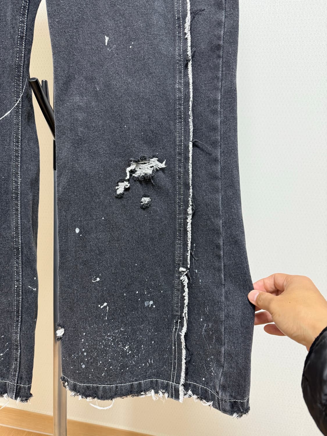 빈티지 와이드 플레어 블랙진 상품이미지7