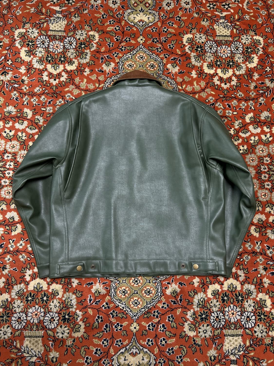 [M] Backers 레더 스포츠 자켓 그린 상품이미지2