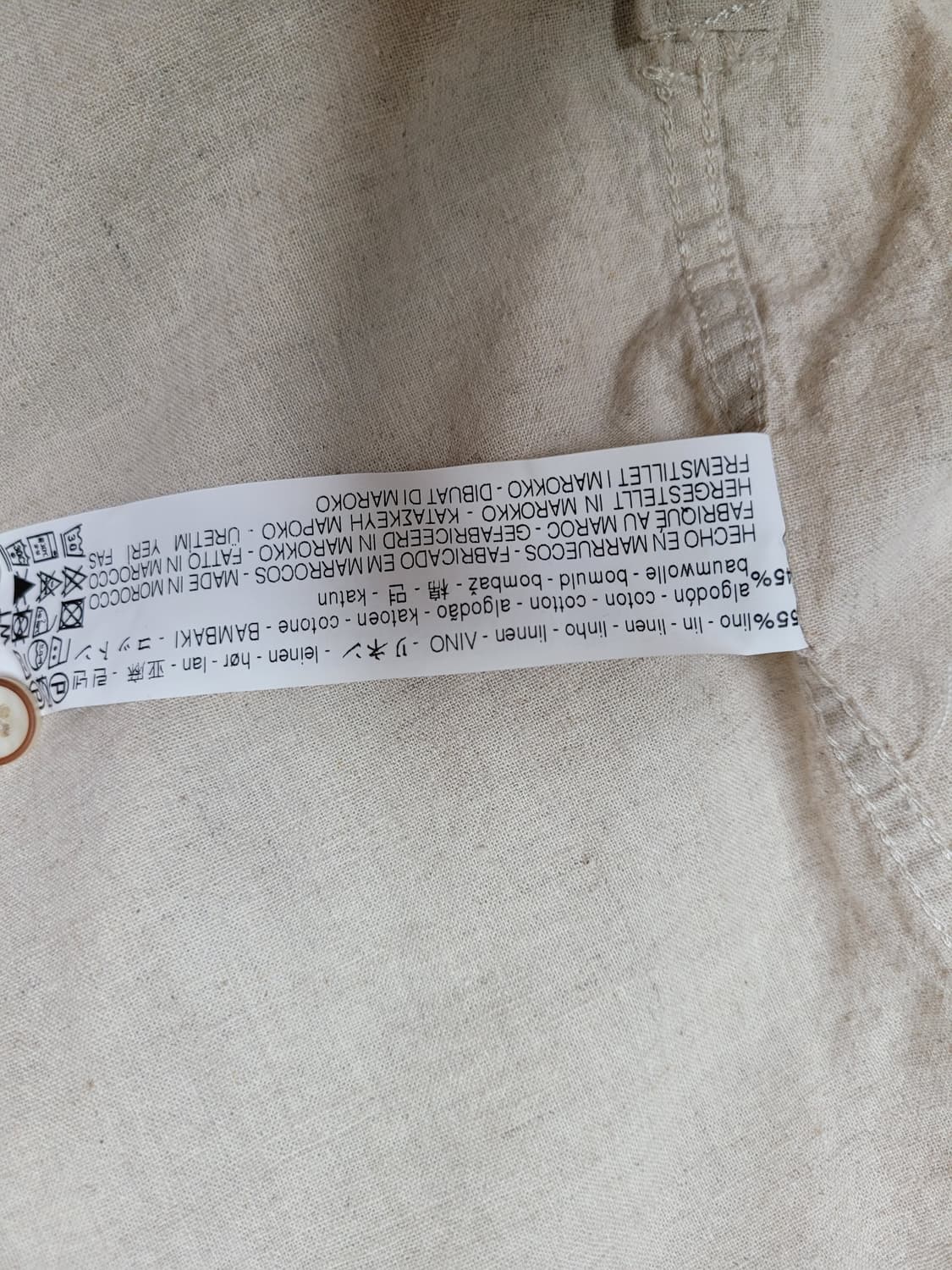 자라맨 ZARAMAN 린넨 헨리넥 셔츠 105 로우화이트(미색) 상품이미지10