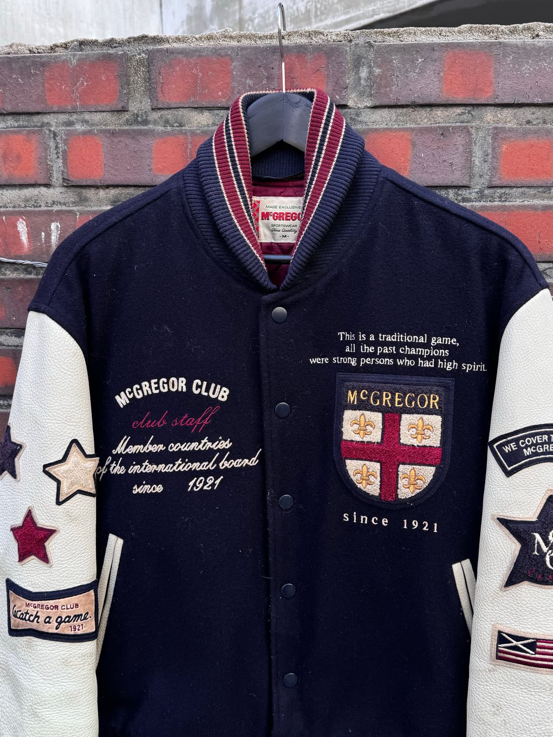 90s 맥그리거 패치 울 레더 바시티자켓  상품이미지2