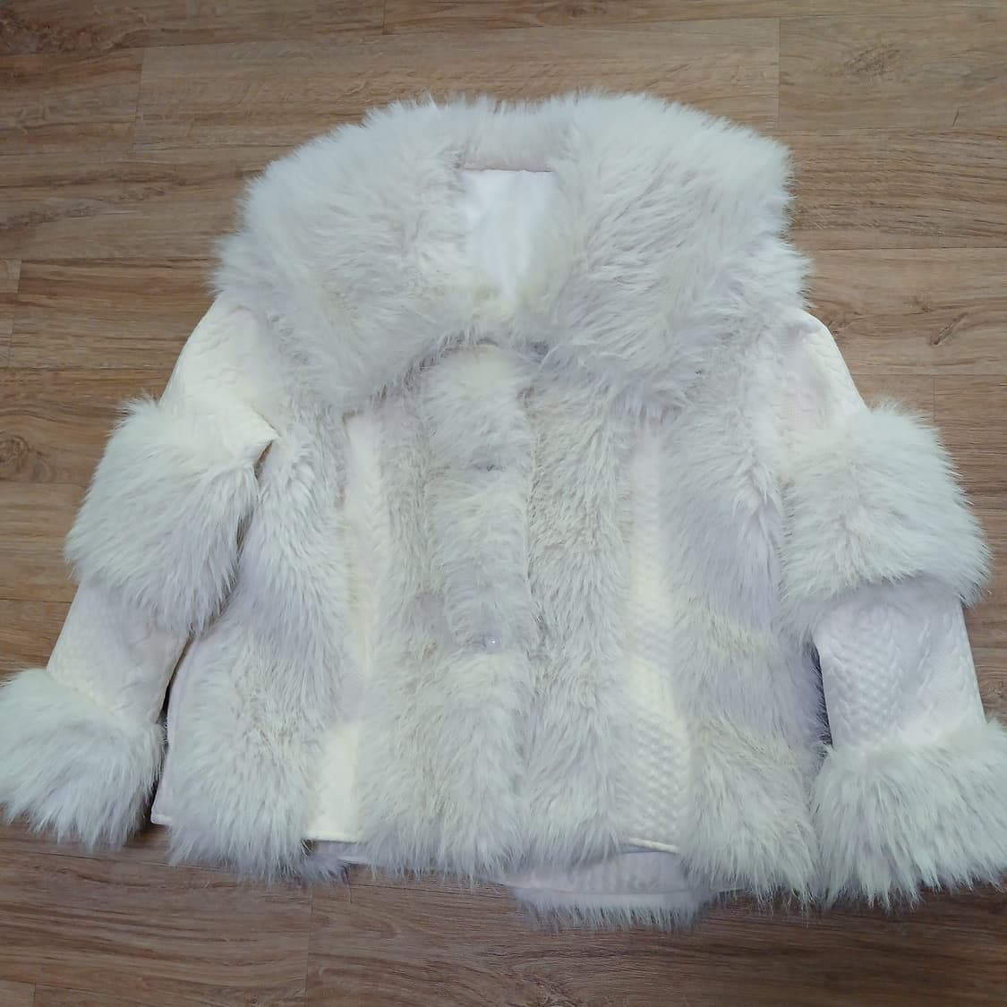 빅카라 진주단추 페이크 퍼 꽈배기 니트 점퍼 자켓 패딩 상품이미지7