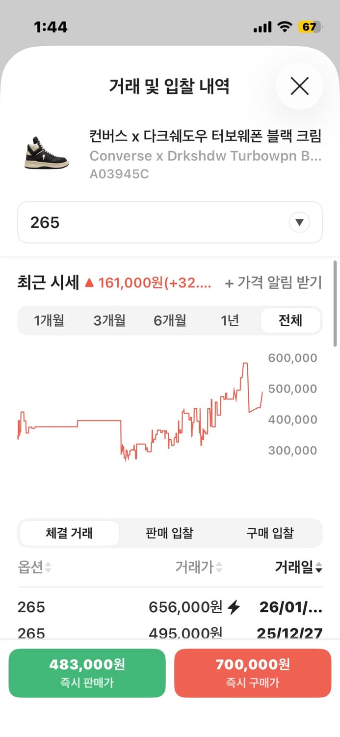 Rickowens convers turbo weapon(단품265) 상품이미지2