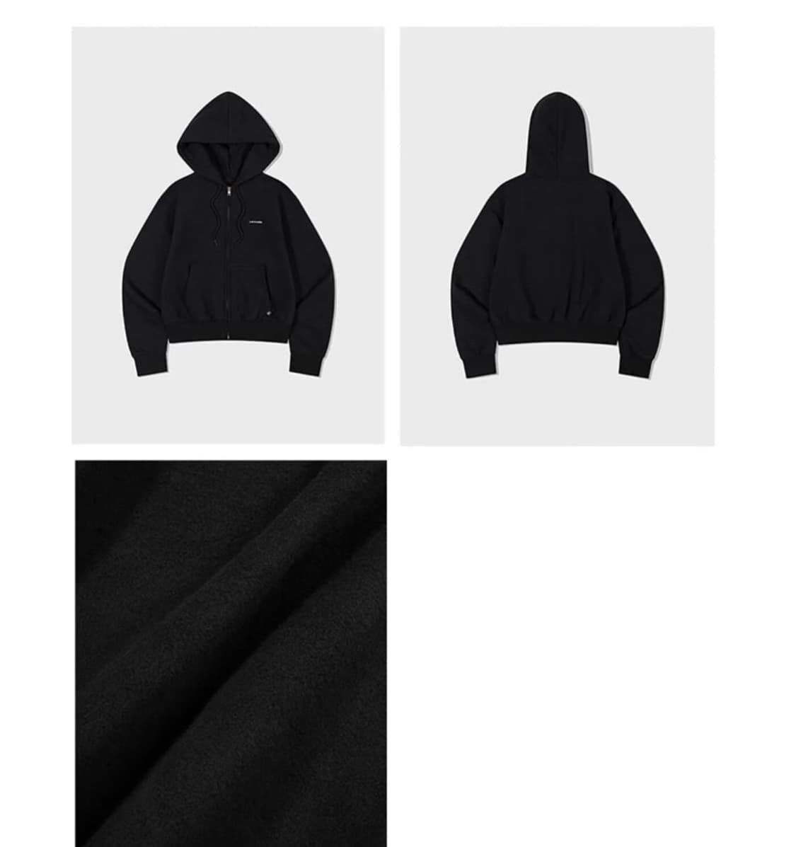 로우클래식 블랙 후드 집업 상품이미지2