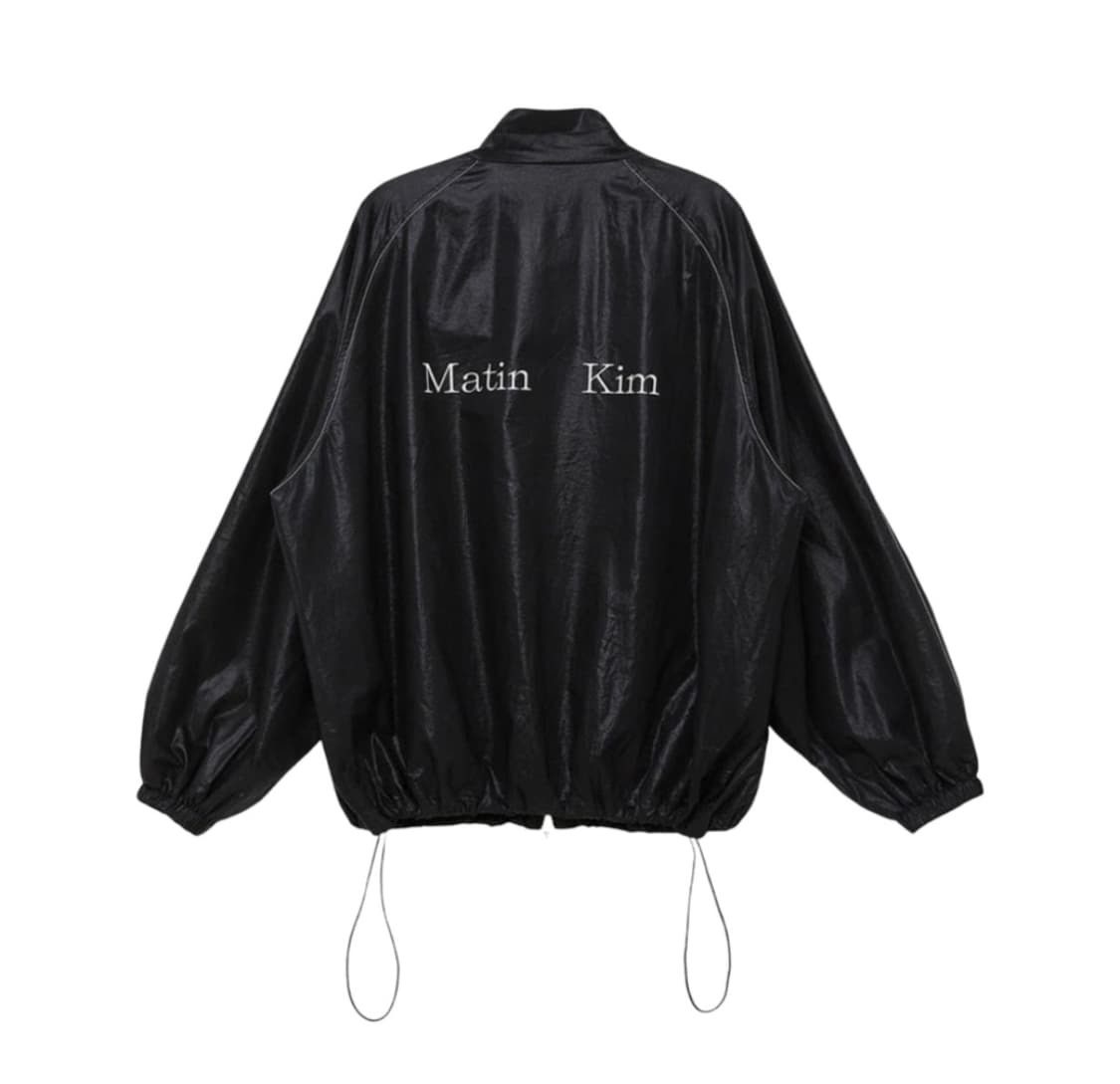 마뗑킴 로고 코팅 점퍼 블랙 바람막이 상품이미지1