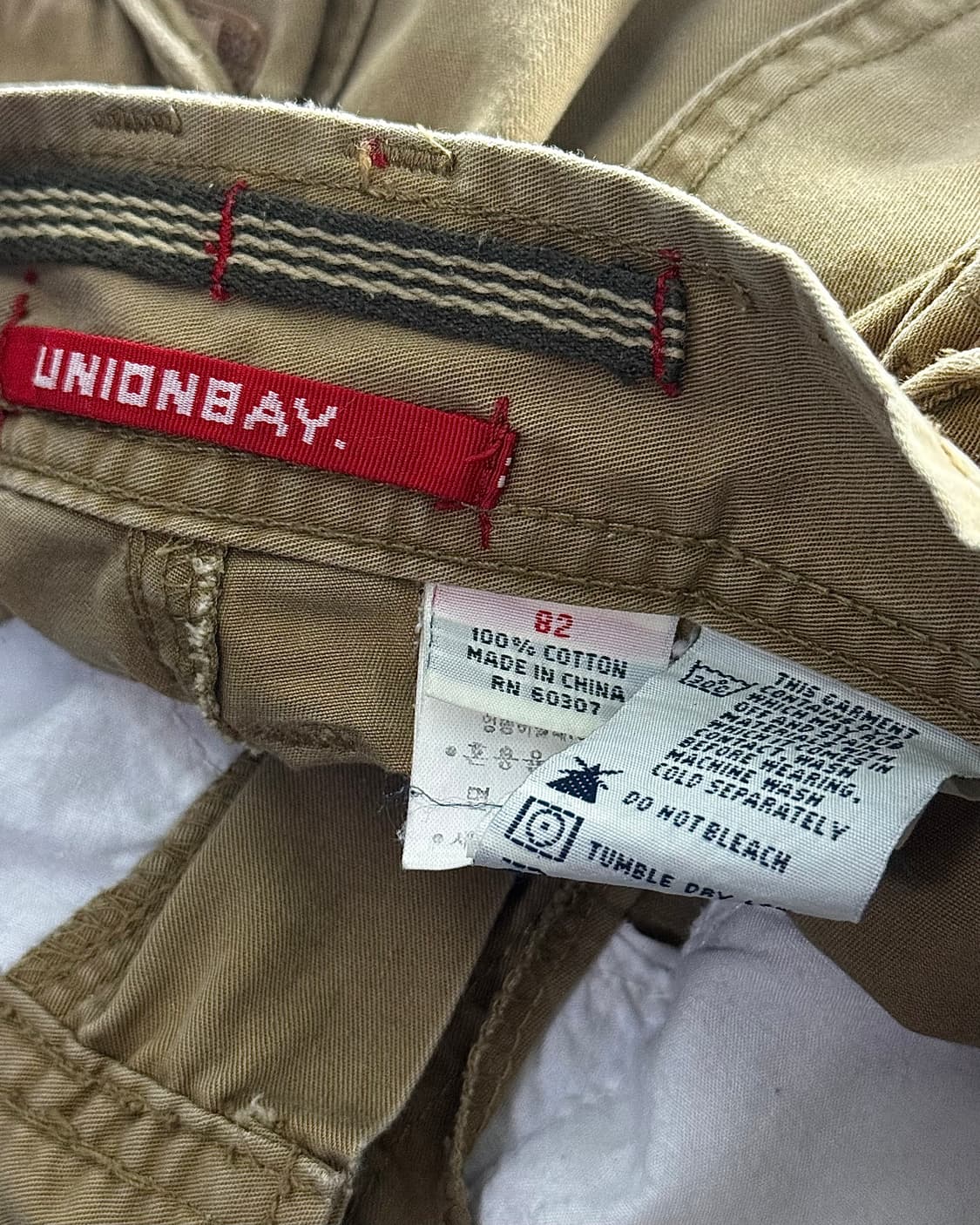 유니온베이 베이지 밀리터리 아미 입체 포켓 32 카고 워크 팬츠 반바지 상품이미지6