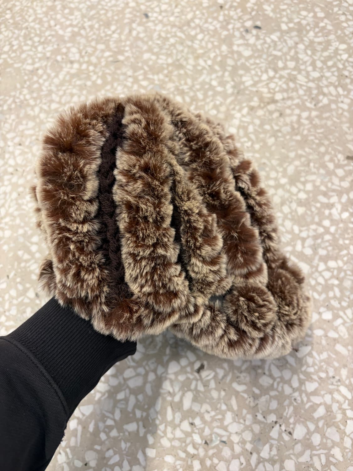 Vintage Faux Fur Bucket Hat 상품이미지1