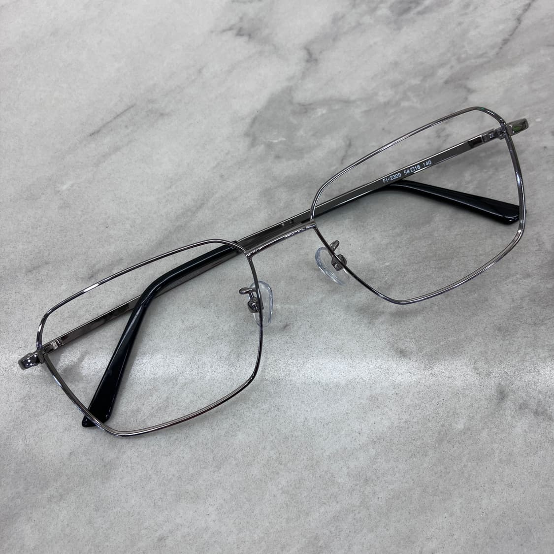 C51 PBL 실버 스퀘어 메탈테 안경 상품이미지1