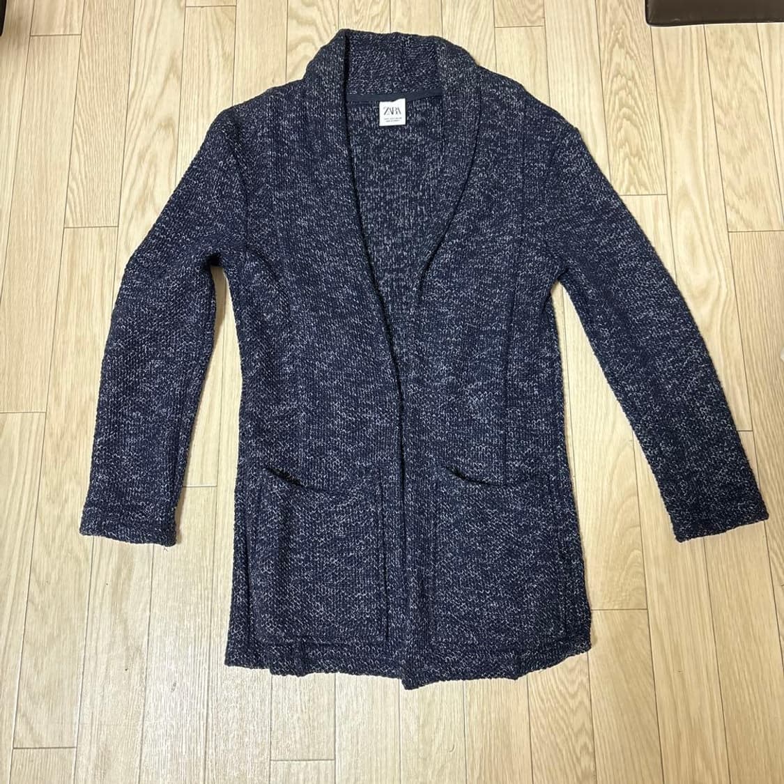 정품미착용 자라 니트 롱가디건 네이비 XL 상품이미지1