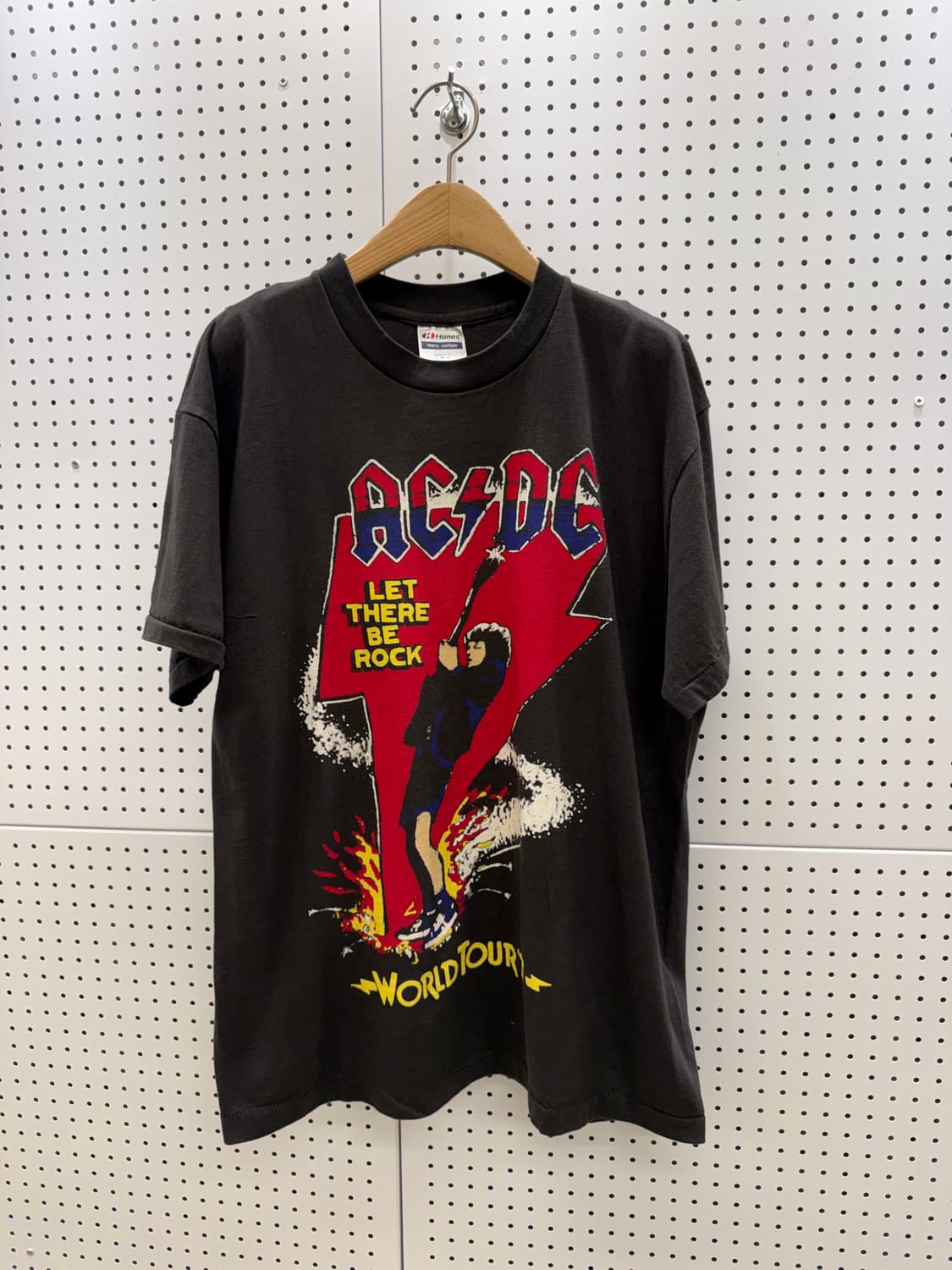 빈티지 헤인즈 AC/DC 락 투어 프린팅 반팔 티셔츠 U1508 상품이미지2