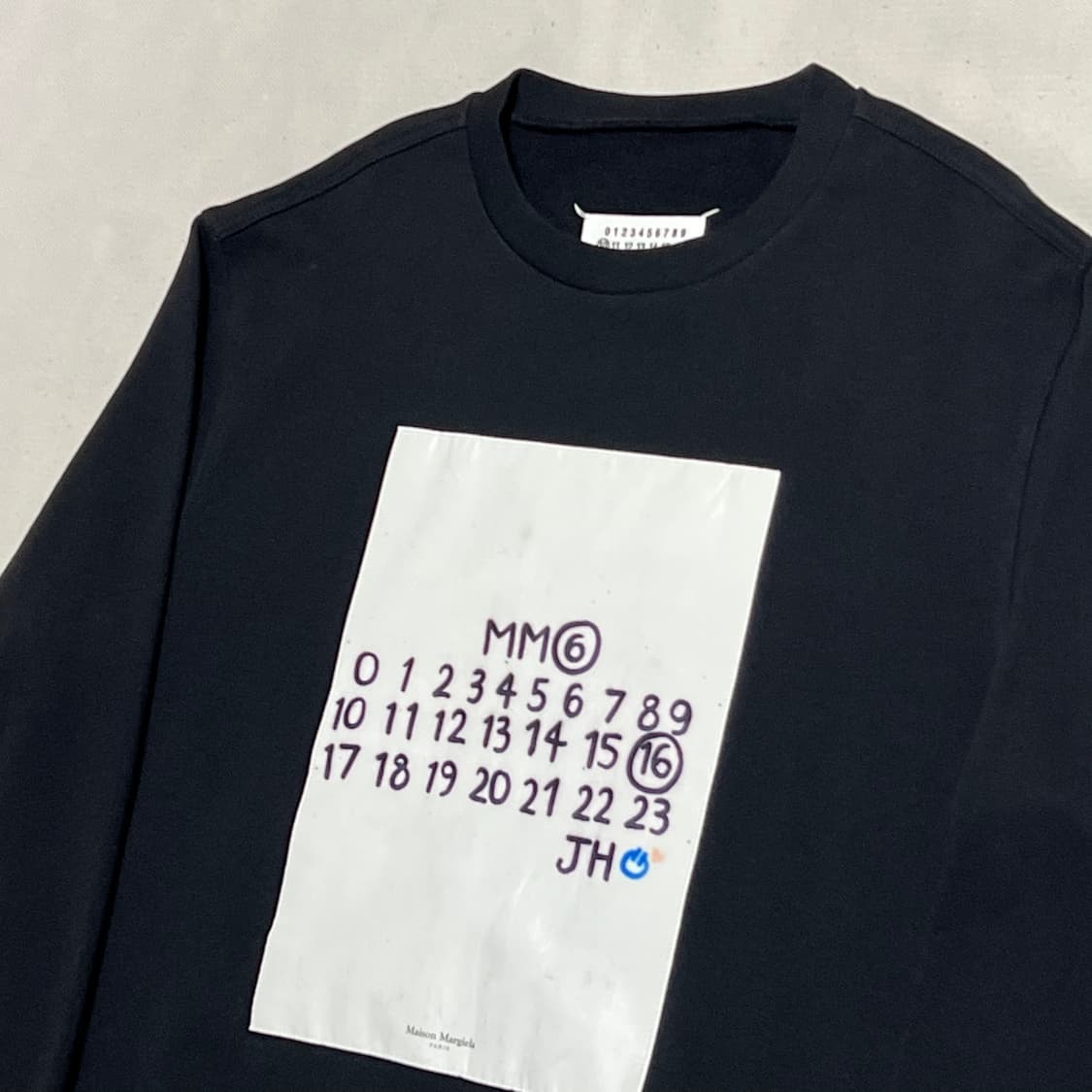46 메종 마르지엘라 MM6 프린팅 블랙 맨투맨 상품이미지1