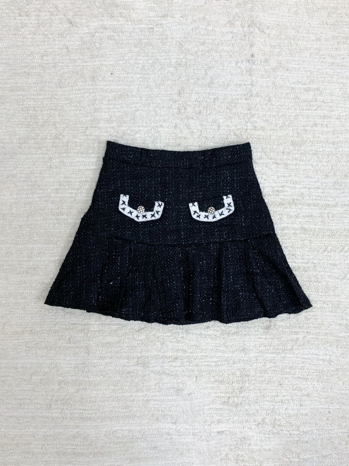 Black Tweed Two-Pocket Skirt 상품이미지1