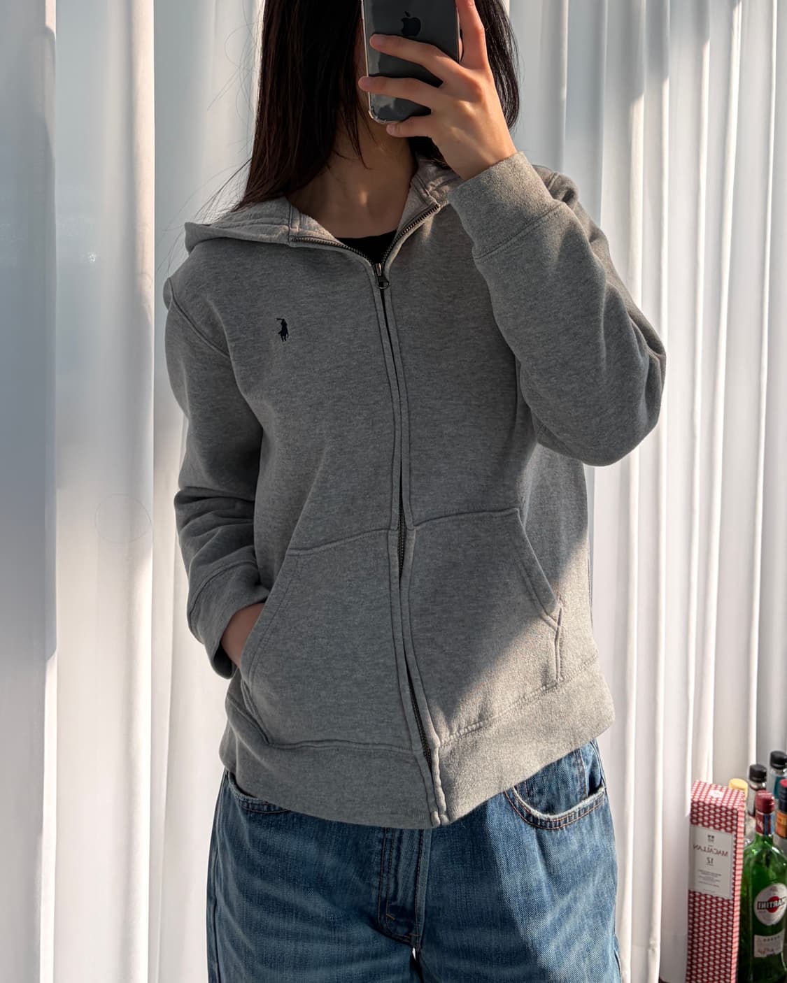 [XS]폴로 랄프로렌 그레이 기모 후드집업 상품이미지1