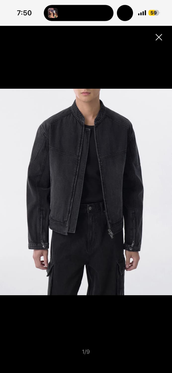 데님 패널드 레이서 재킷 상품이미지1