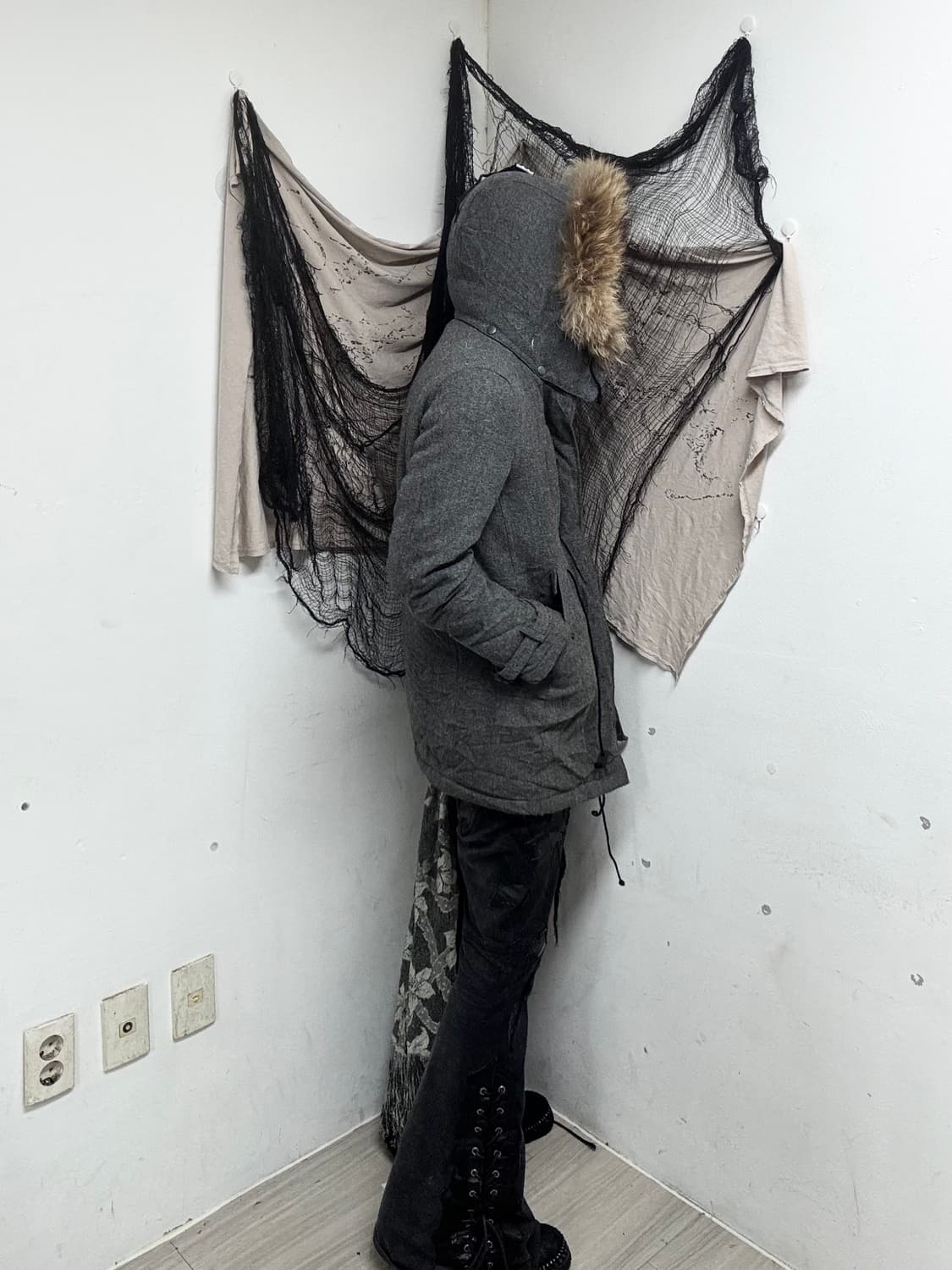 Y2K Grey Fur Parka 상품이미지3