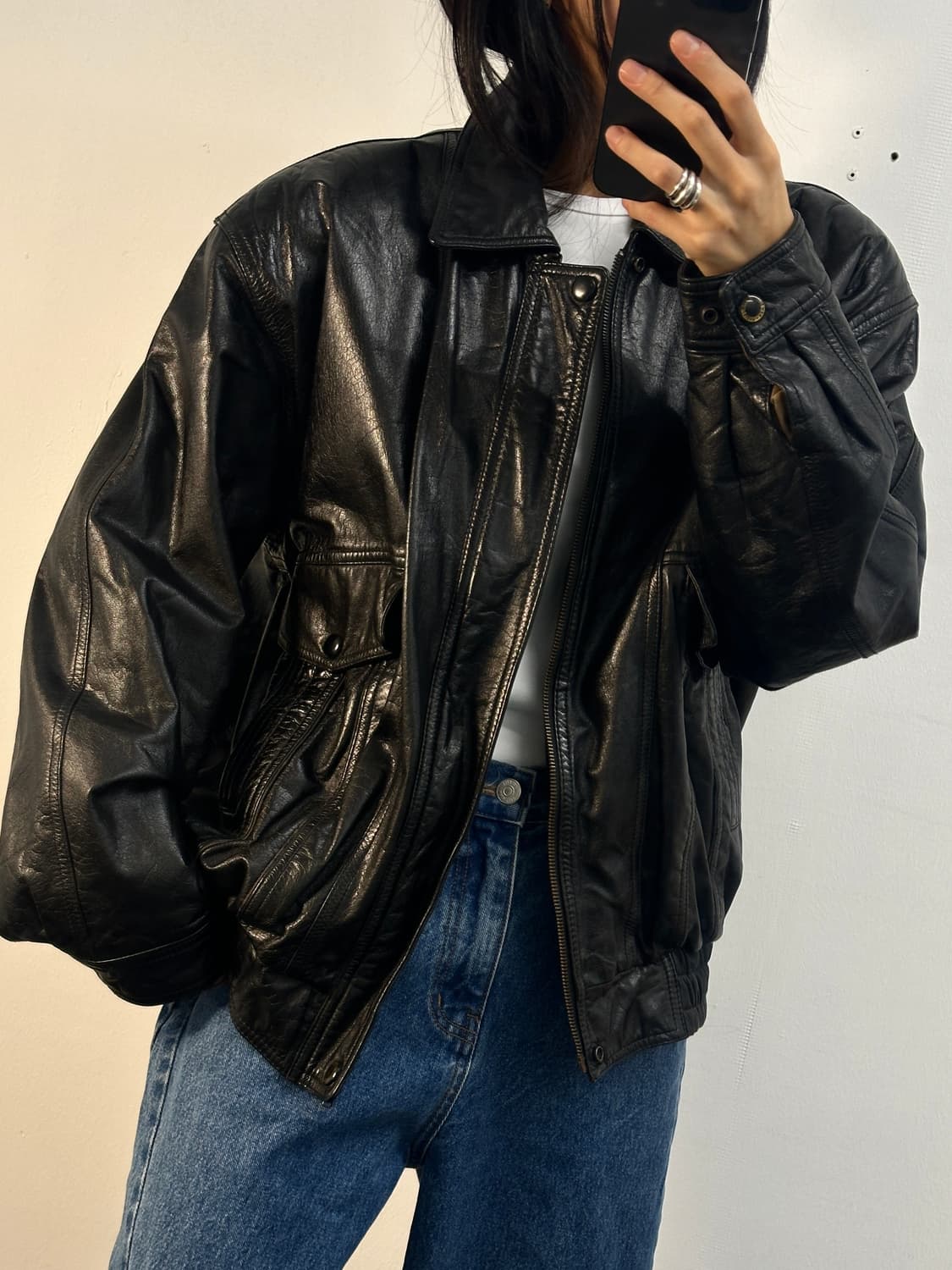 leather 빈티지 가죽자켓 (카프스킨) 상품이미지2