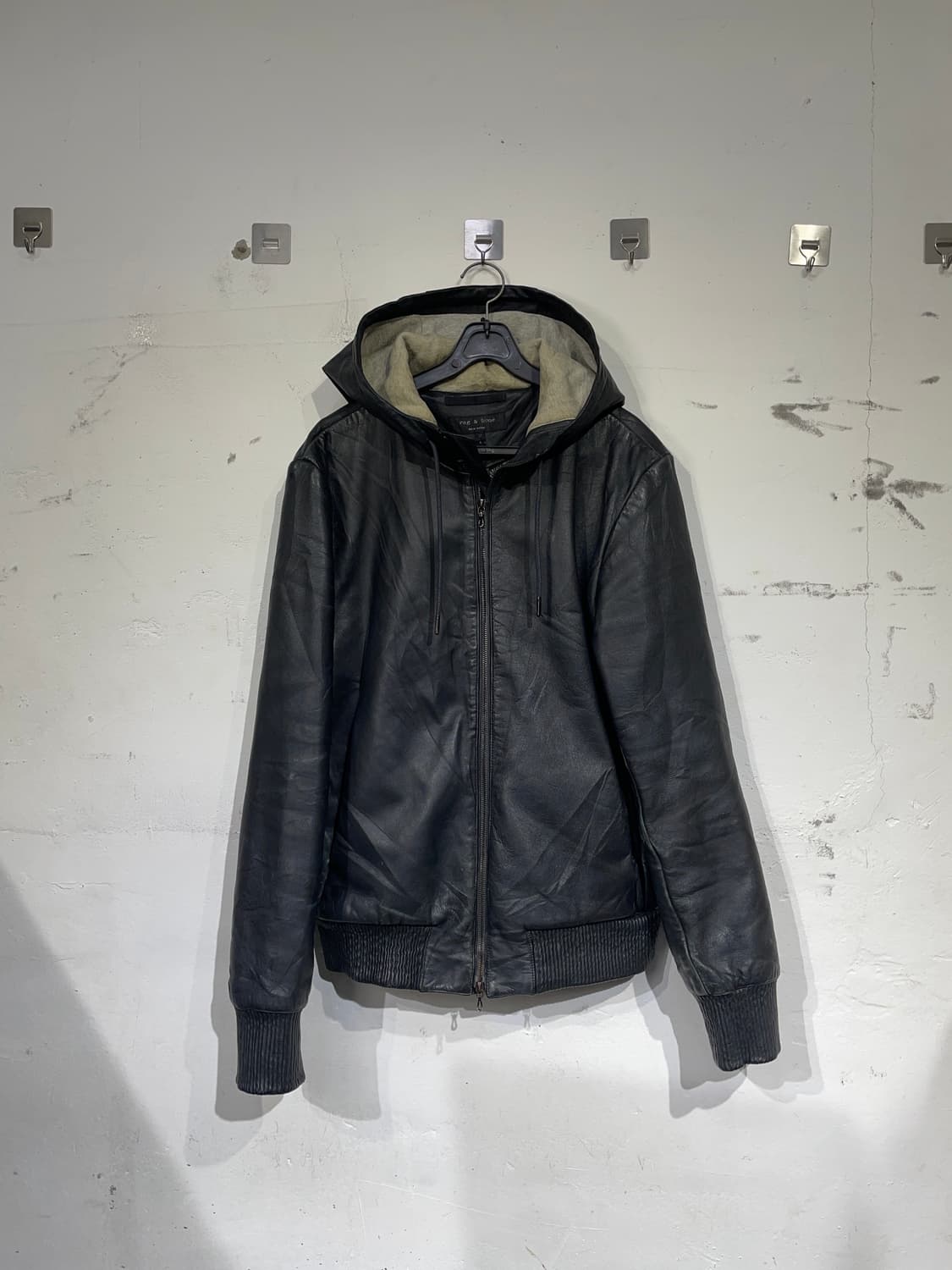 랙 앤 본 rag bone 양가죽 펑크 락시크 후드 가죽자켓 M 상품이미지5