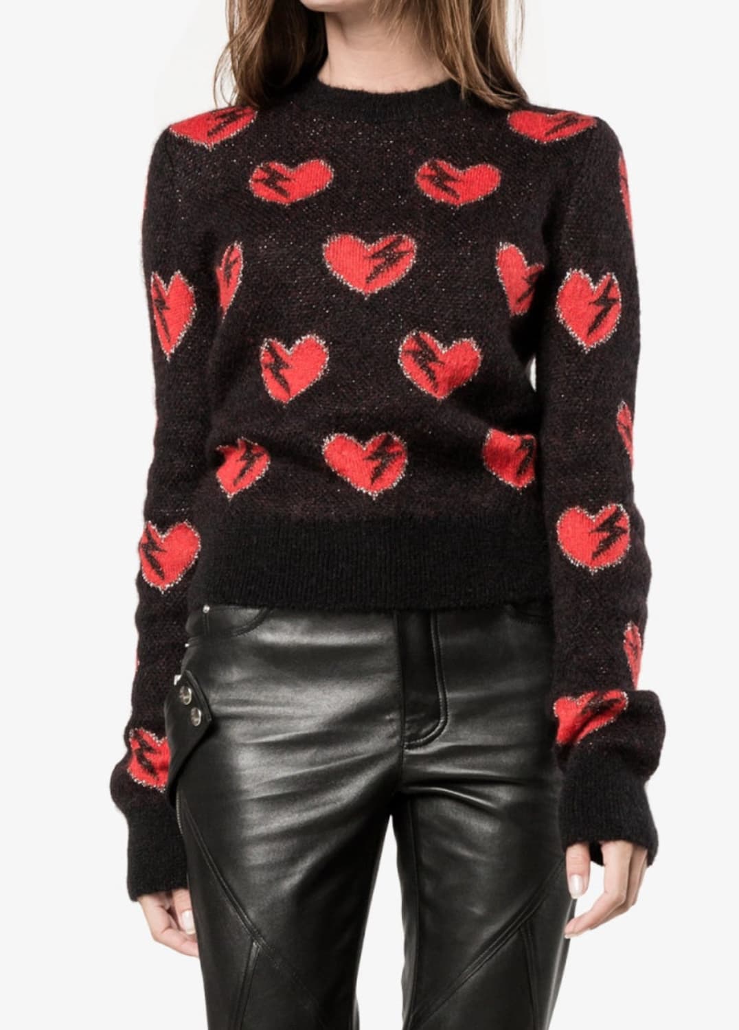 생로랑 하트번개 니트 S 상품이미지1