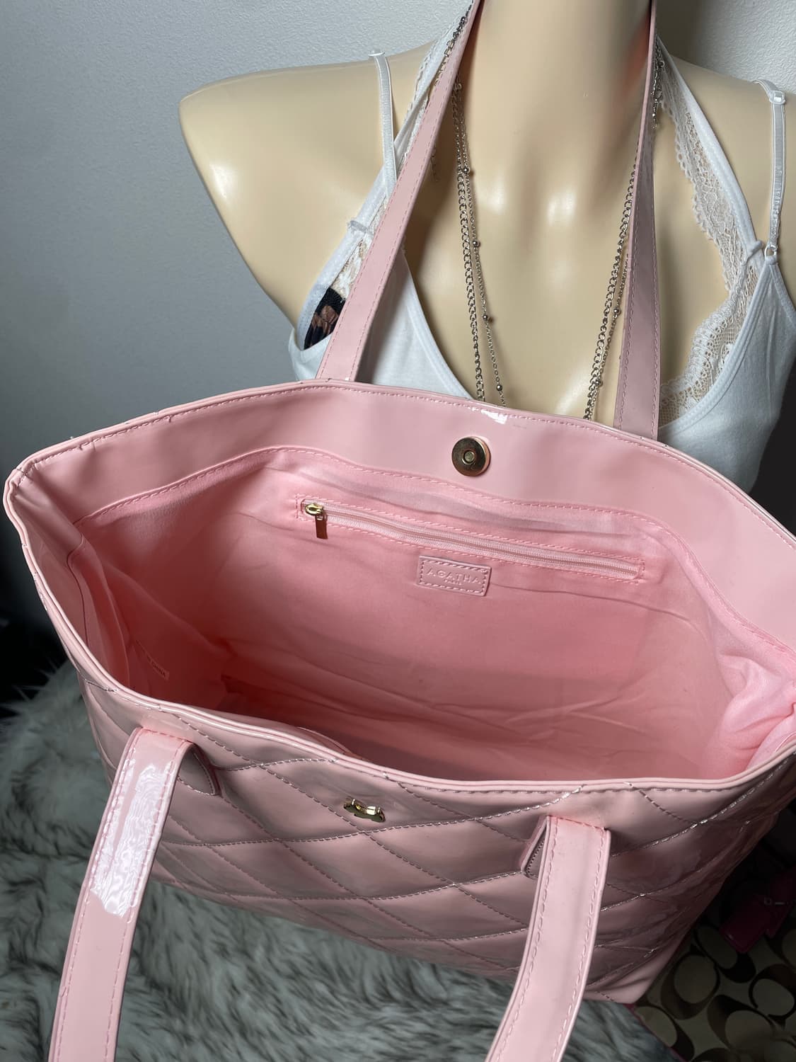 Agatha 아가타 핑크 에나멜 토트백 상품이미지5