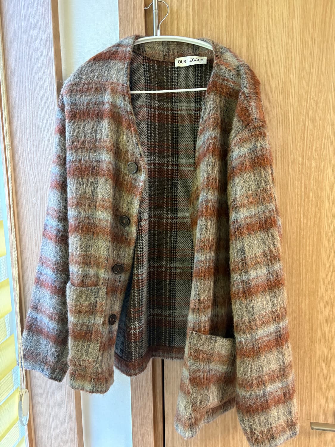 아워레가시 아먼트 체크 모헤어 가디건 M4226CC 상품이미지1