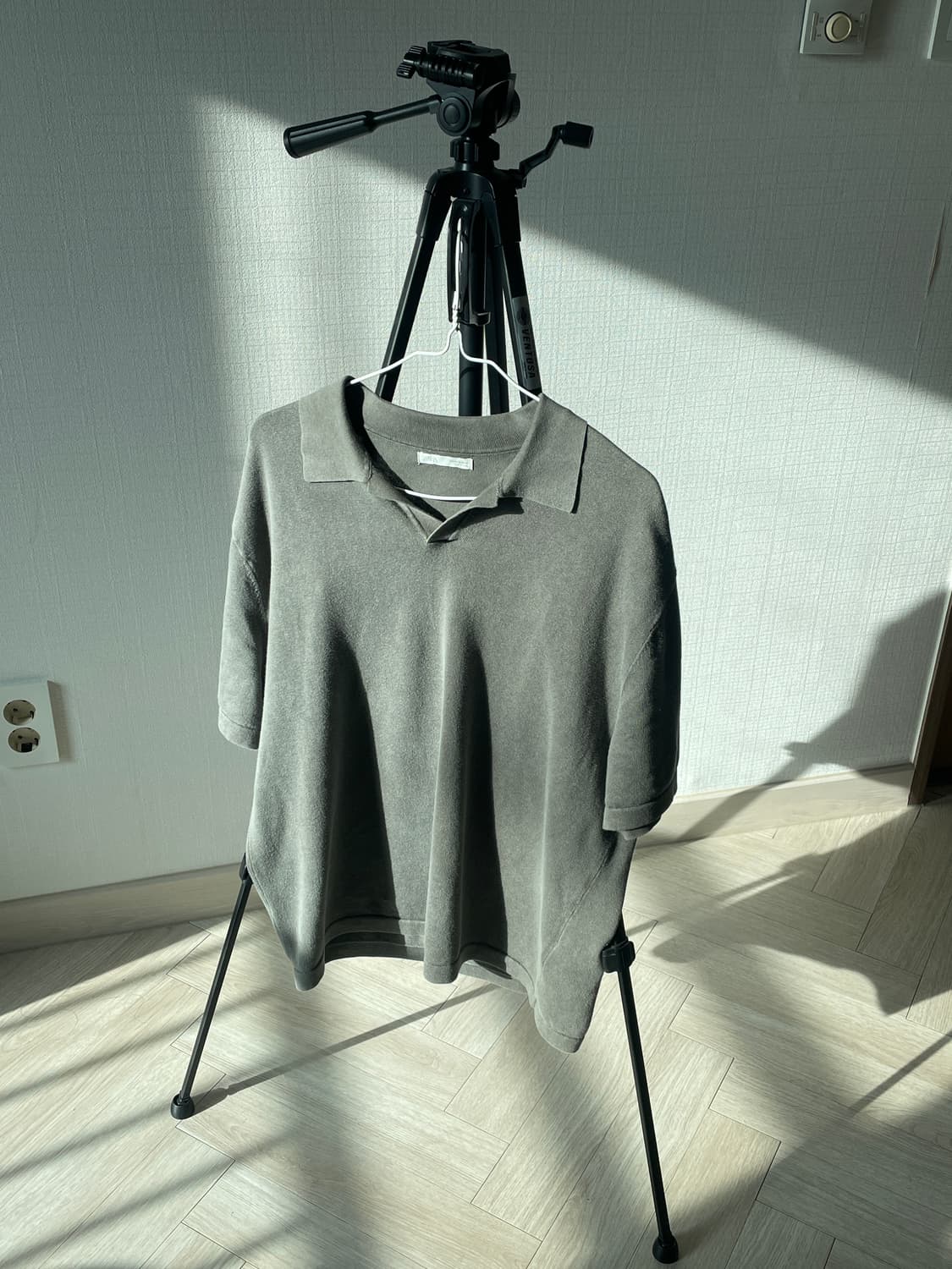 자라 남자 반팔 니트 워싱올리브 상품이미지1