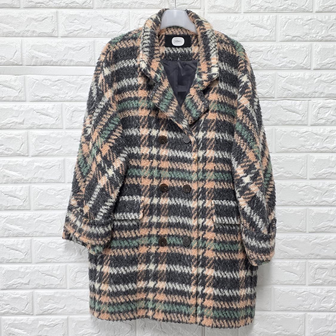 택포) 듀엘 DEWL 체크 코트 Free 상품이미지1