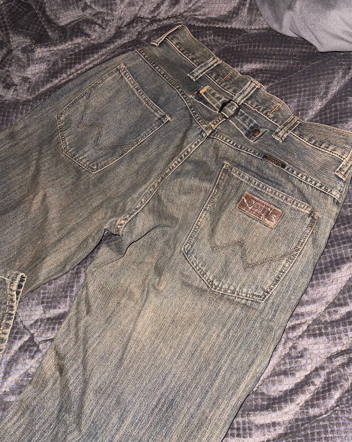 빈티지 펑크 옷핀 클립 일자핏 와이드 청바지 상품이미지2