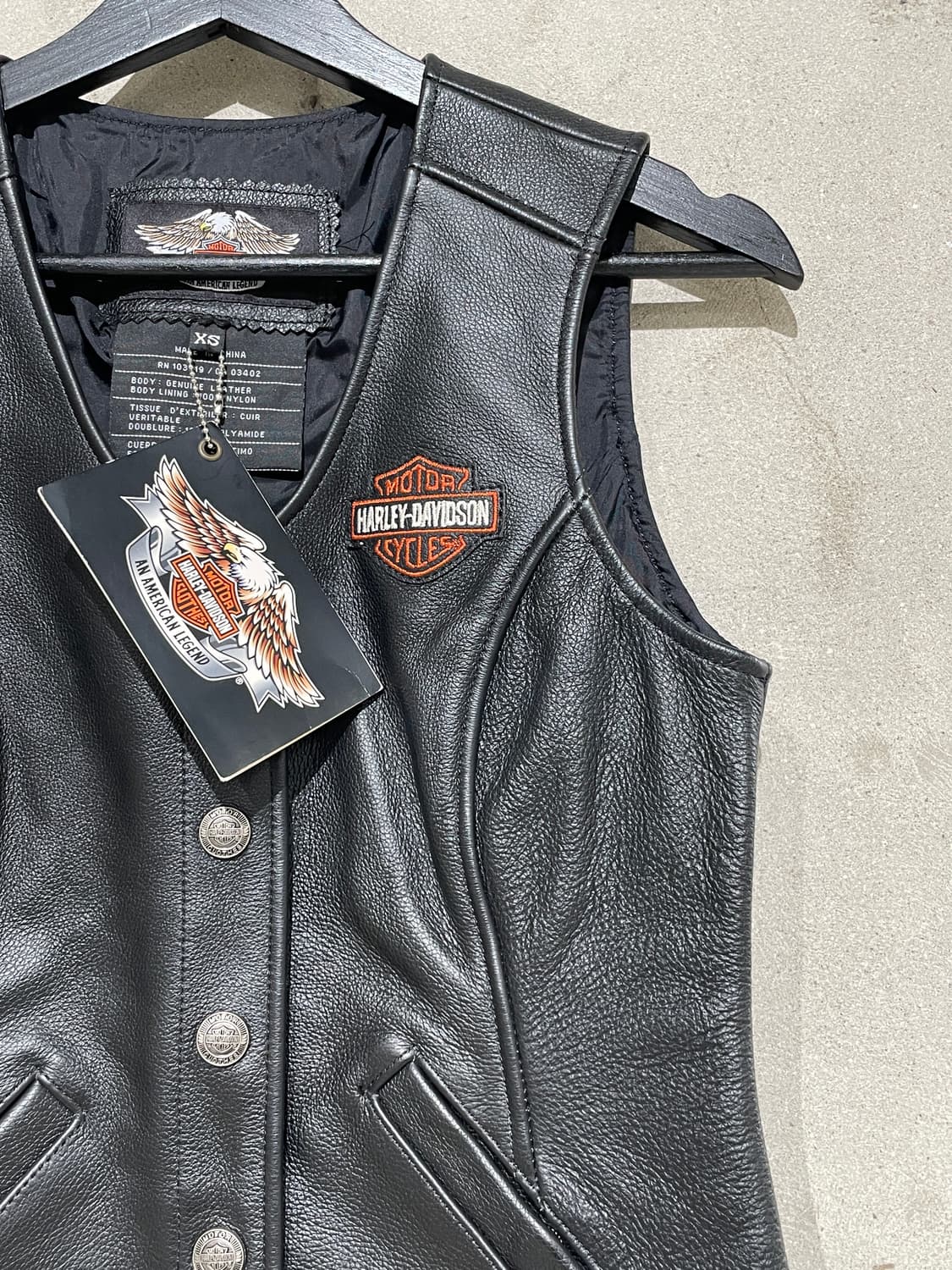 할리 데이비슨 블랙 카우 레더 베스트  상품이미지3