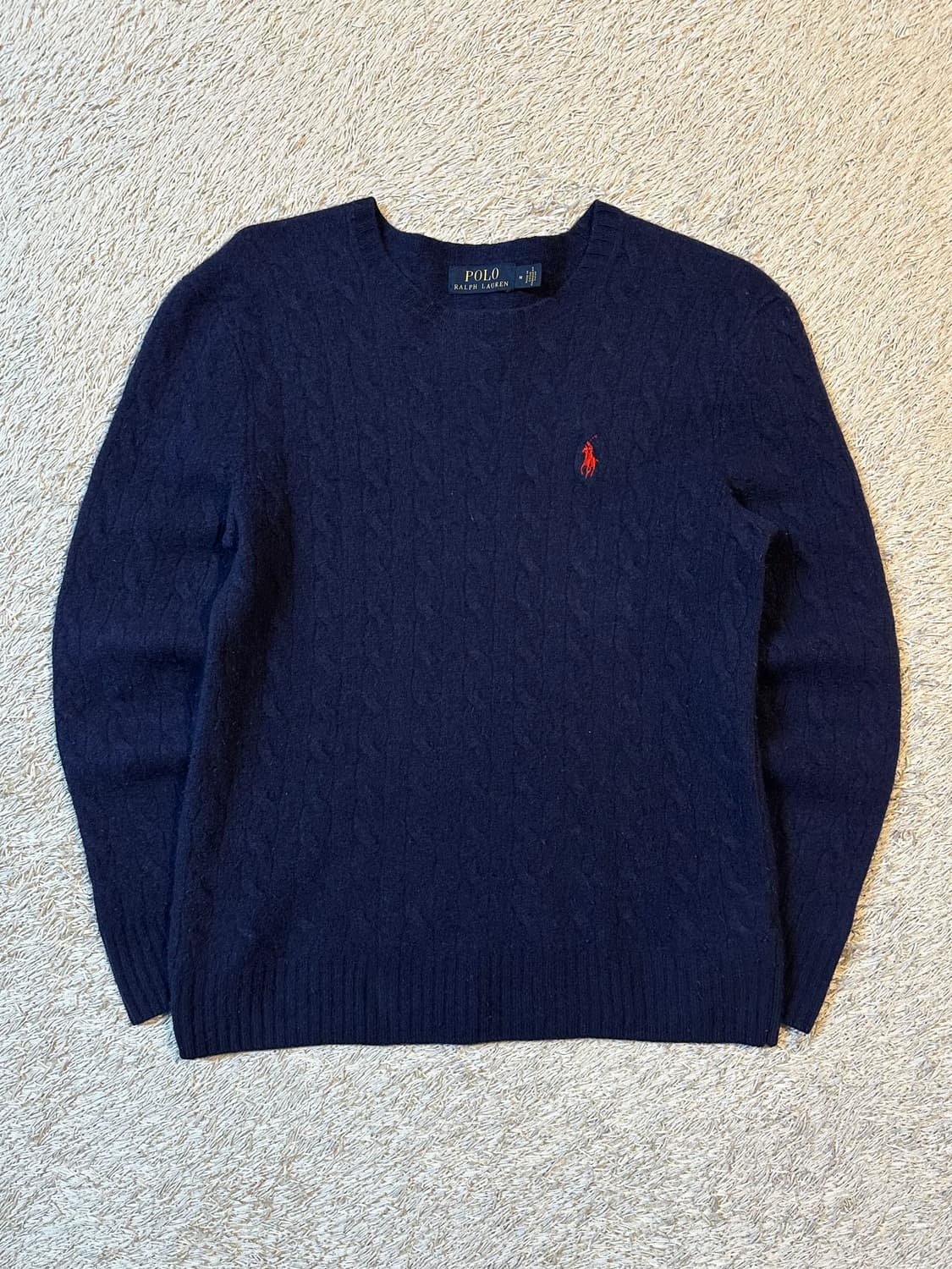 폴로 랄프로렌 신형 레드포니 케이블 울 캐시미어 니트 네이비 상품이미지1