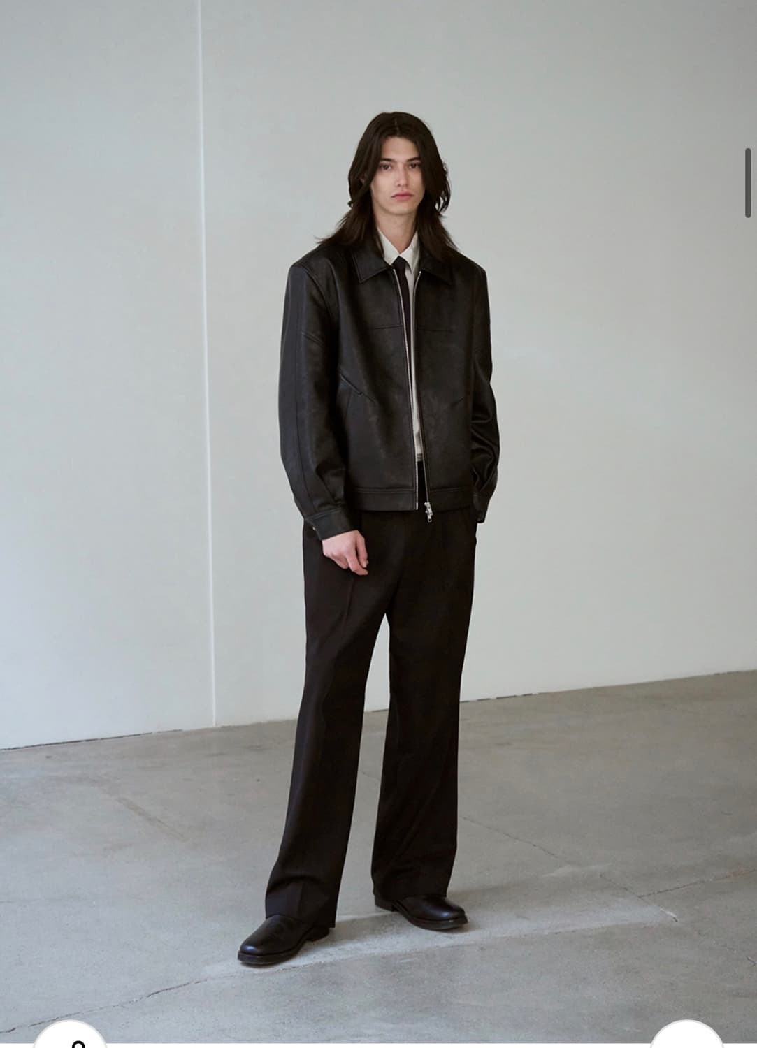 (XL) 드로우핏 [서강준PICK]인시전 레더 블루종 자켓 [BLACK] 상품이미지5