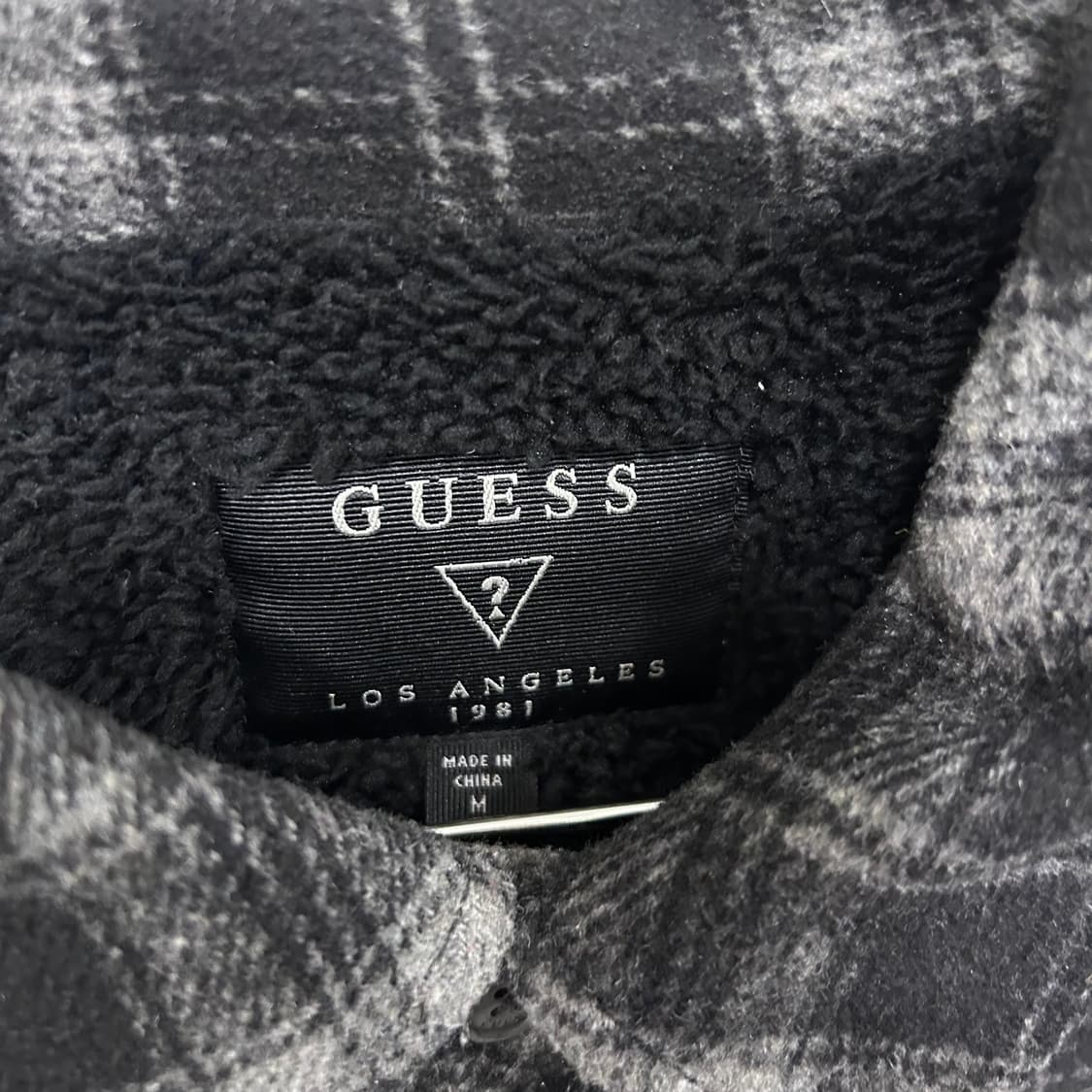 게스 진스 타탄체크 이너후리스 울 셔츠자켓 상품이미지3