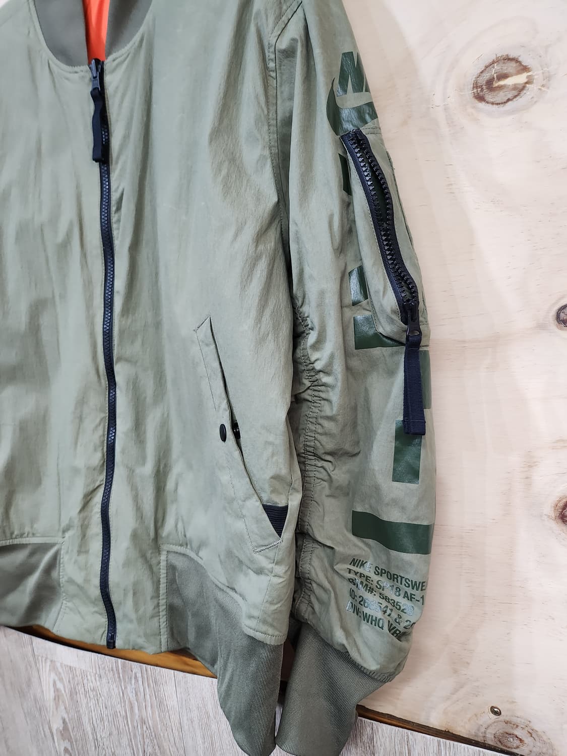 178) 나이키 NIKE 리버시블 AF1 MA-1 우븐 항공 자켓 상품이미지6